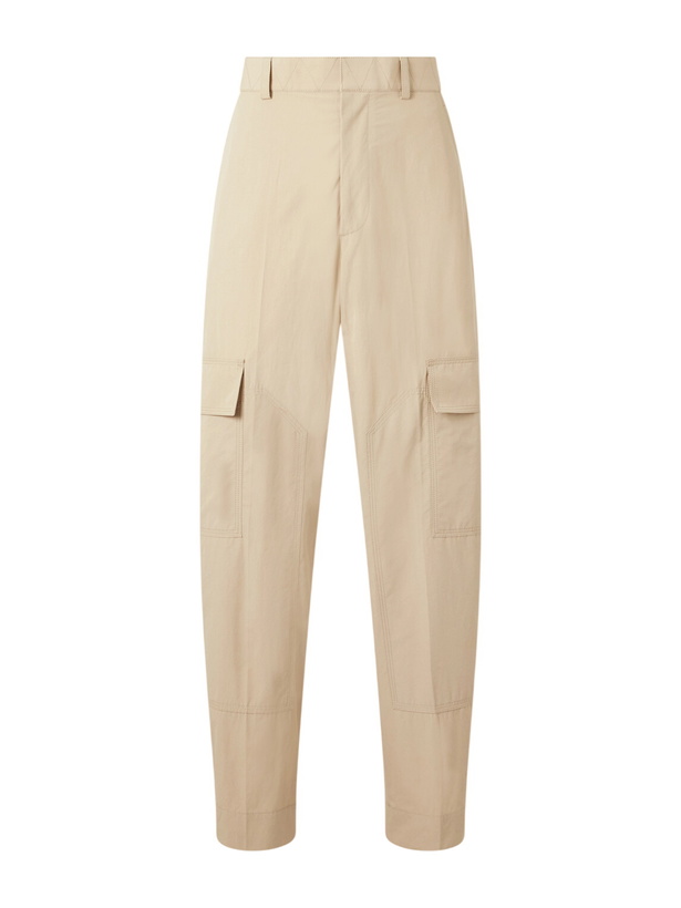 Photo: Bottega Veneta - Straight-Leg Cotton-Toile Cargo Trousers - Neutrals