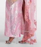 Là Fuori Panorama embellished caped gown