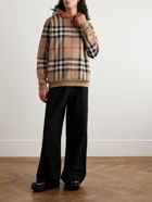 Burberry - Checked Cotton-Jacquard Hoodie - Neutrals