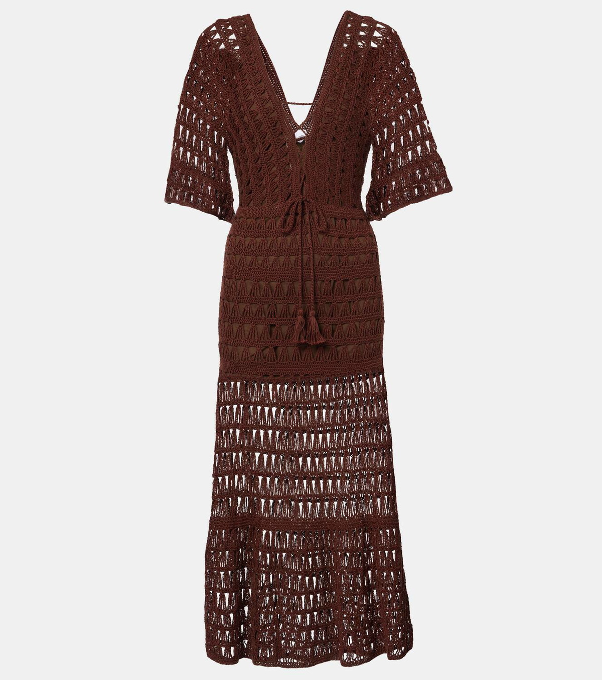 Anna Kosturova Marissa cotton crochet midi dress
