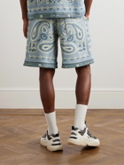 AMIRI - Straight-Leg Bandana-Jacquard Cotton Shorts - Blue