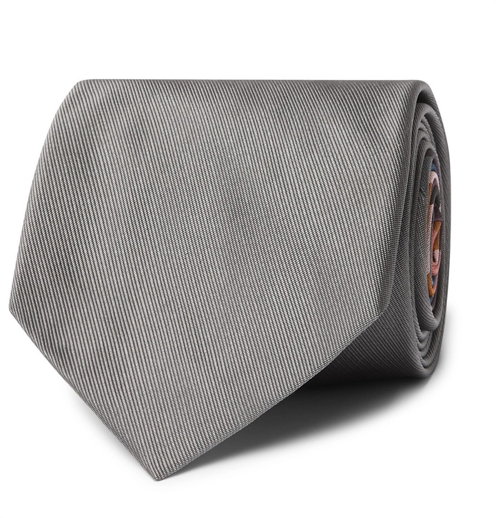 Photo: Paul Smith - 8cm Striped Silk Tie - Gray