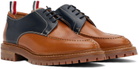 Thom Browne Navy & Tan Apron Stitch Derbys