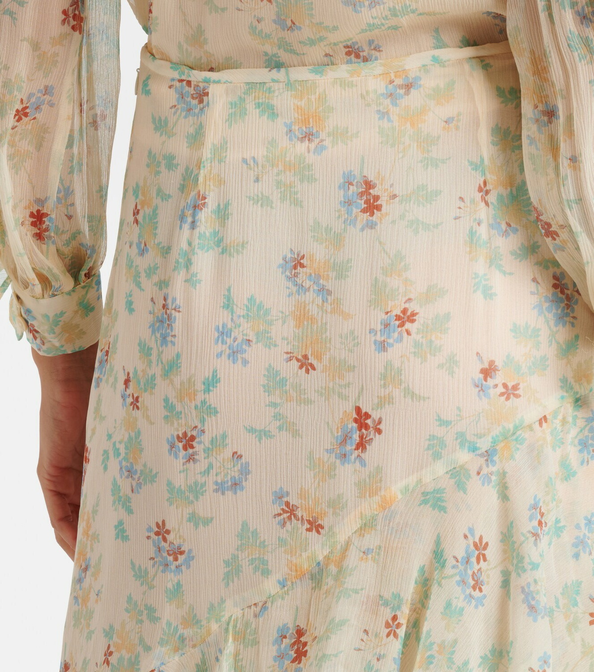 Ulla Johnson Meadow floral silk chiffon midi skirt
