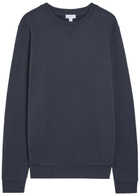 Sunspel Crew-neck Cotton Sweatshirt Navy