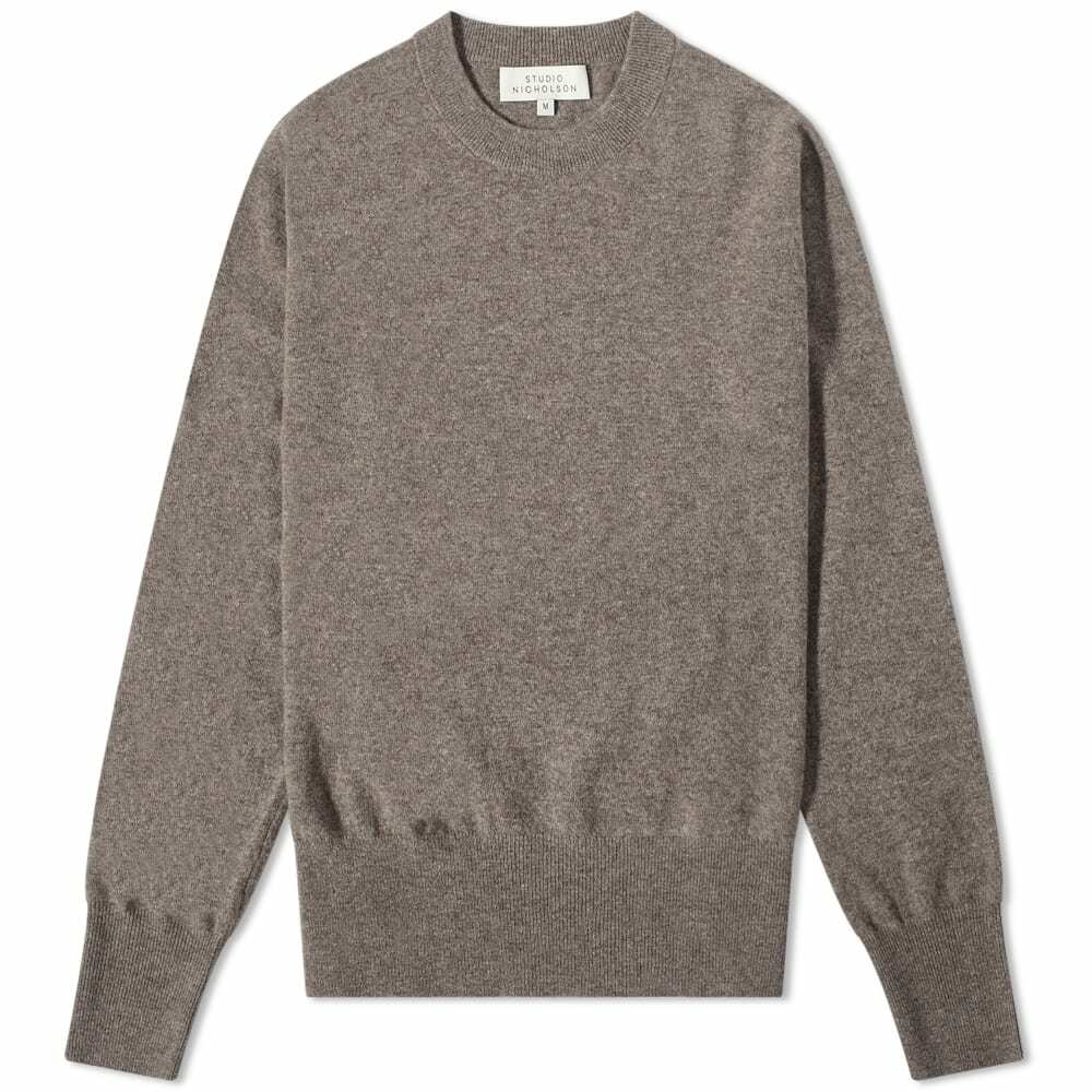Studio Nicholson Men's Vann 12 Gauge Crew Knit in Elk Studio Nicholson