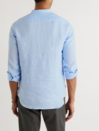 MP Massimo Piombo - Grandad-Collar Linen Shirt - Blue