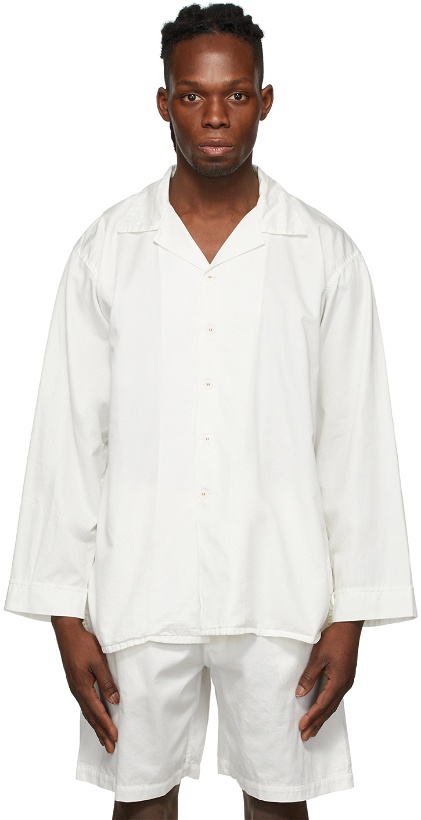 Photo: Cleverly Laundry White Long Sleeve Pyjama Shirt
