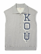 KAPITAL - KO.U Printed Cotton-Jersey Half-Zip Gilet - Gray