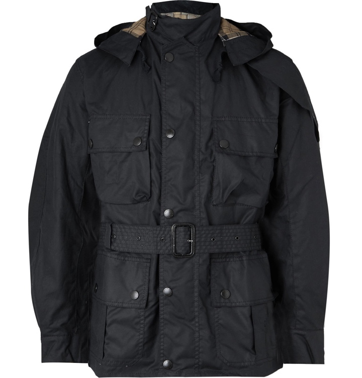 Photo: Barbour - Ursula Slim-Fit Waxed-Cotton Hooded Jacket - Blue