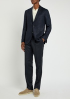 Lardini Wool and Cashmere-blend Trousers Navy