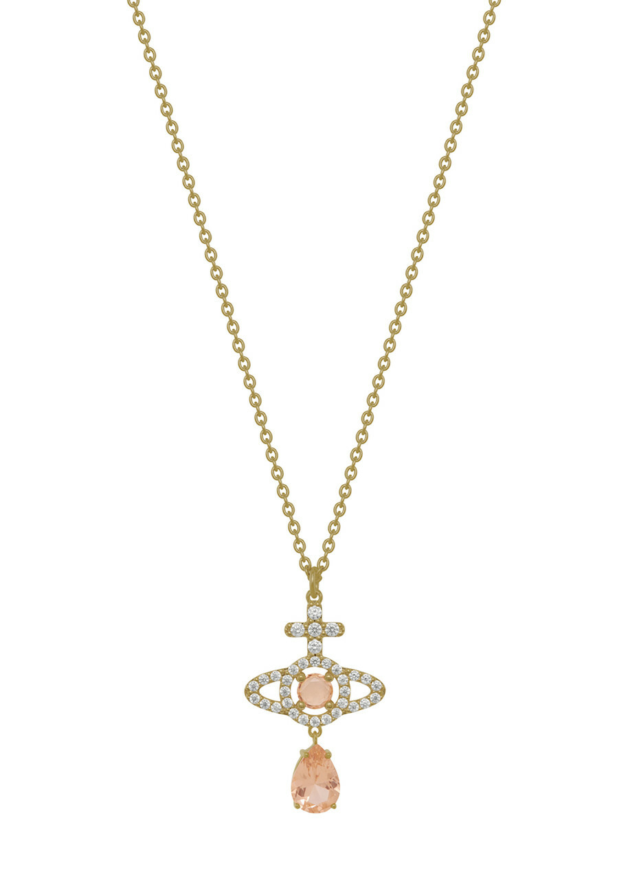 Vivienne Westwood Olympia Pavé Drop Pendant Necklace - Gold - One Size
