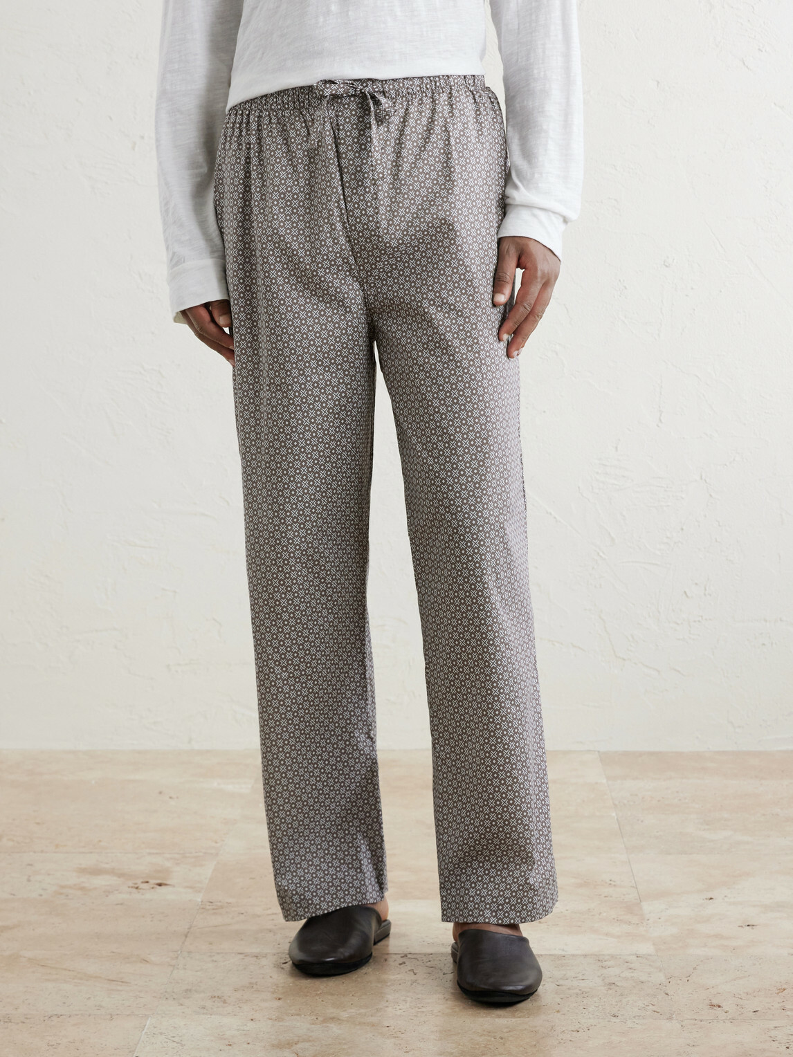 Derek Rose - Ledbury 96 Printed Cotton-Poplin Pyjama Trousers - Brown