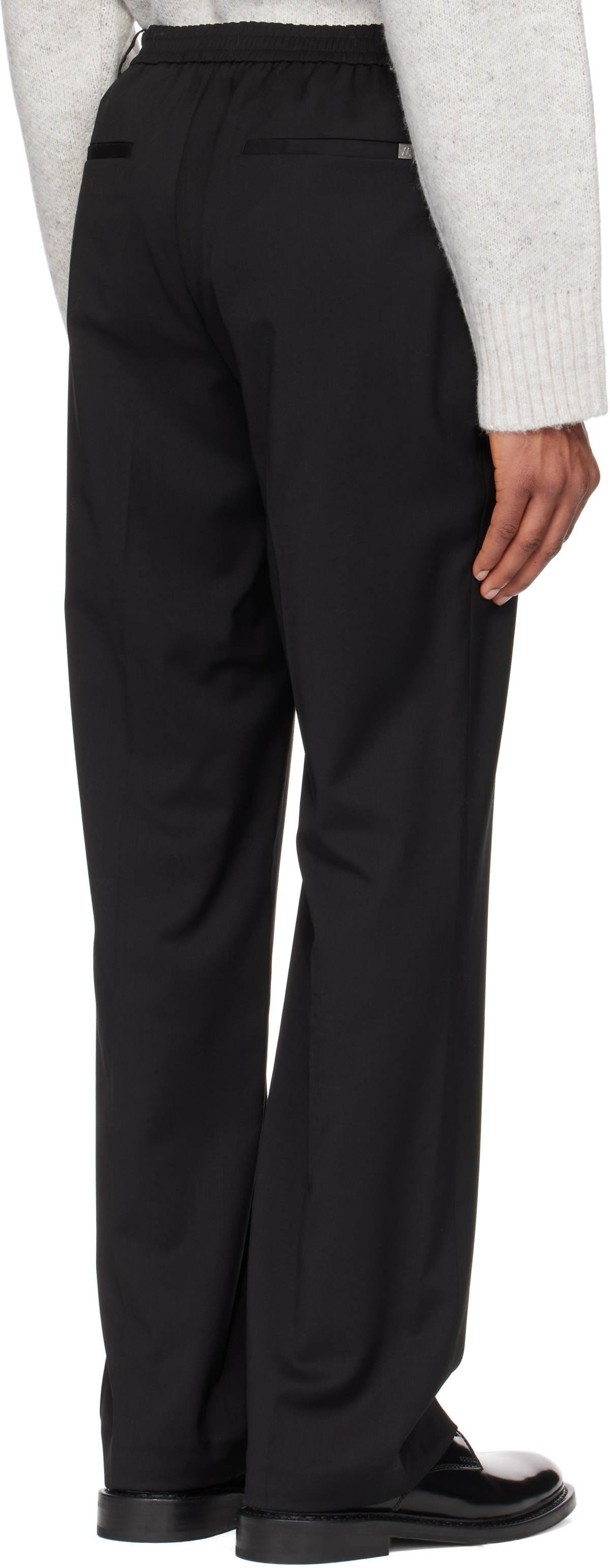 Helmut Lang Black Relaxed Wool Trousers