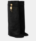 Givenchy Shark Lock suede knee-high boots