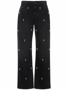 STELLA MCCARTNEY - Embellished Cotton Denim Straight Jeans