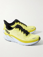 Hoka One One - Clifton 8 Rubber-Trimmed Mesh Running Sneakers - Yellow