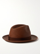 BORSALINO - Grosgrain-Trimmed Straw Panama Hat - Brown