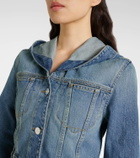 Alaïa Cropped hooded denim jacket