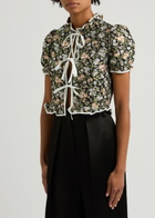 Sister Jane Graces Floral-jacquard top Green