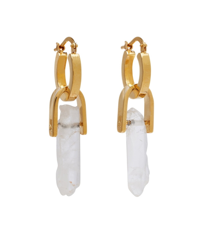 Photo: La DoubleJ Pillar gold-plated pendant earrings