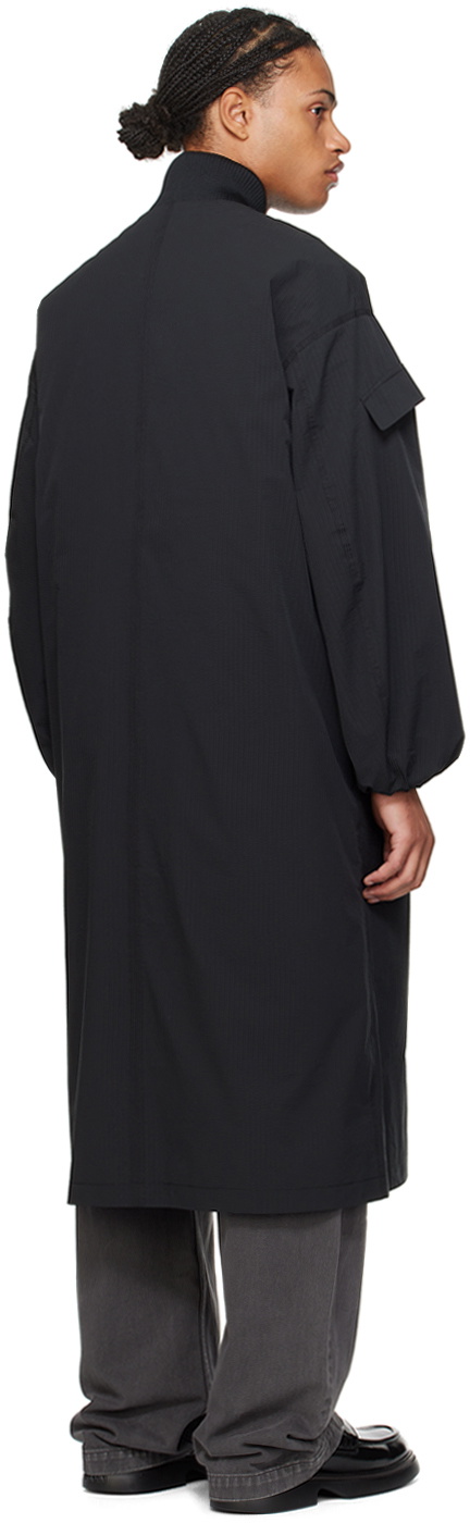 GANNI Black Oversized Shell Coat & Vest Set
