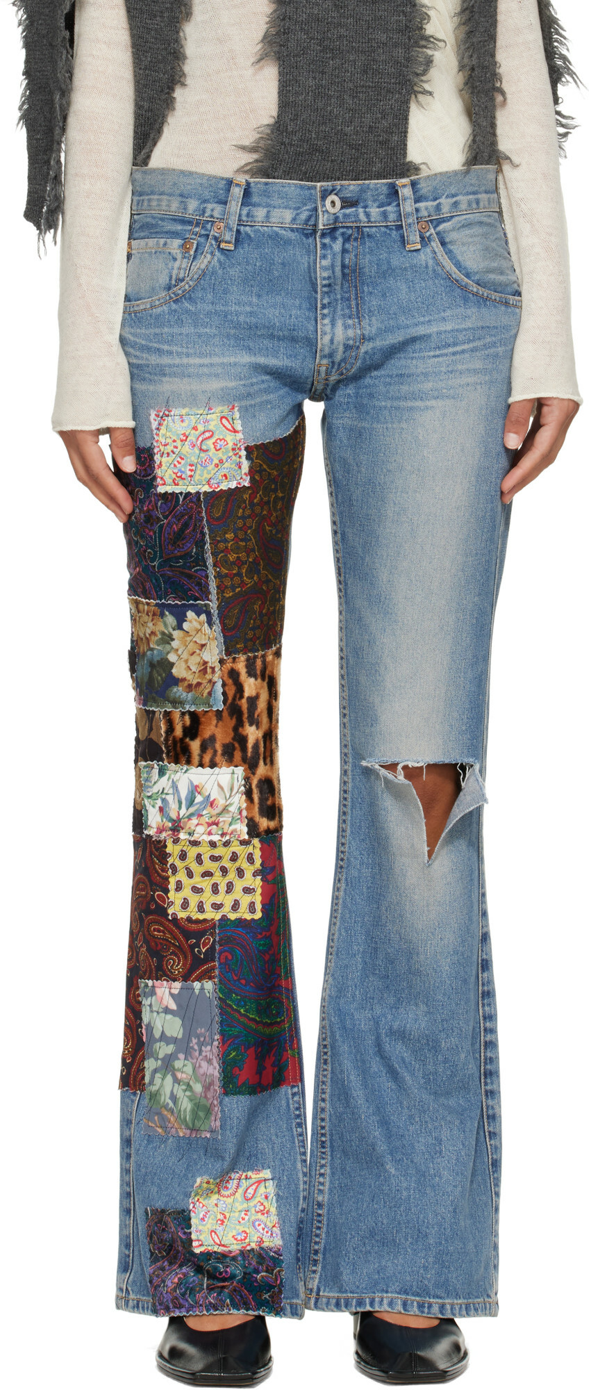 Junya Watanabe Blue Patchwork Jeans