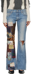 Junya Watanabe Blue Patchwork Jeans