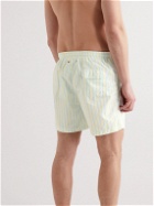 Solid & Striped - The Classic Straight-Leg Mid-Length Striped Swim Shorts - Green