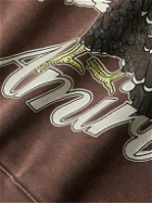 AMIRI - Glittered Logo-Print Cotton-Jersey Sweatshirt - Brown