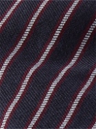 Sulka - Striped Wool and Silk-Blend Jacquard Tie - Blue