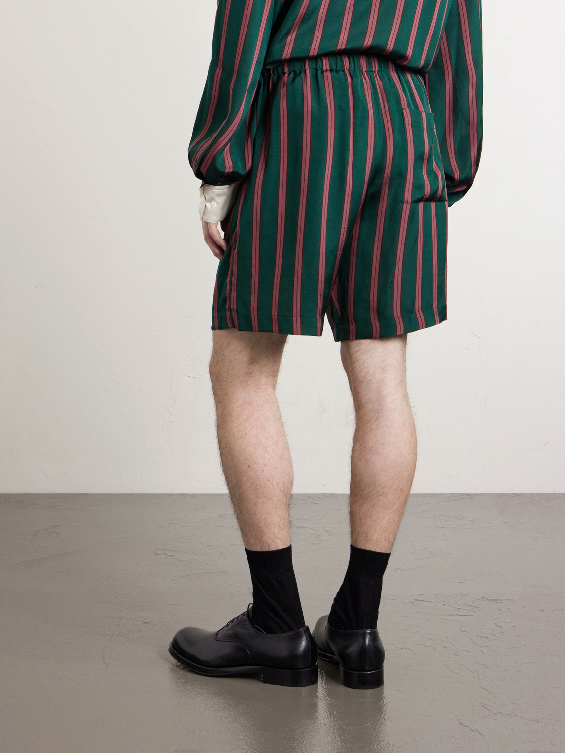 Dries Van Noten - Straight-Leg Striped Twill Drawstring Shorts - Green