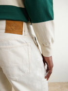 Drake's - Straight-Leg Leather-Trimmed Jeans - Neutrals