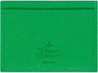 Vivienne Westwood Green Saffiano Flat Card Holder