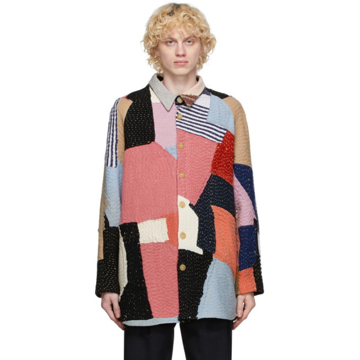 Photo: By Walid Multicolor Cashmere Repatch Miles Shirt Jacket