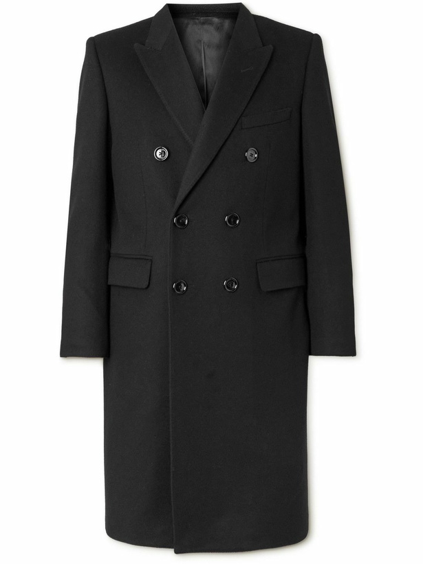 Photo: CELINE - Slim-Fit Double-Breasted Wool Coat - Black