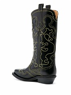 GANNI - Embroidered Leather Western Boots