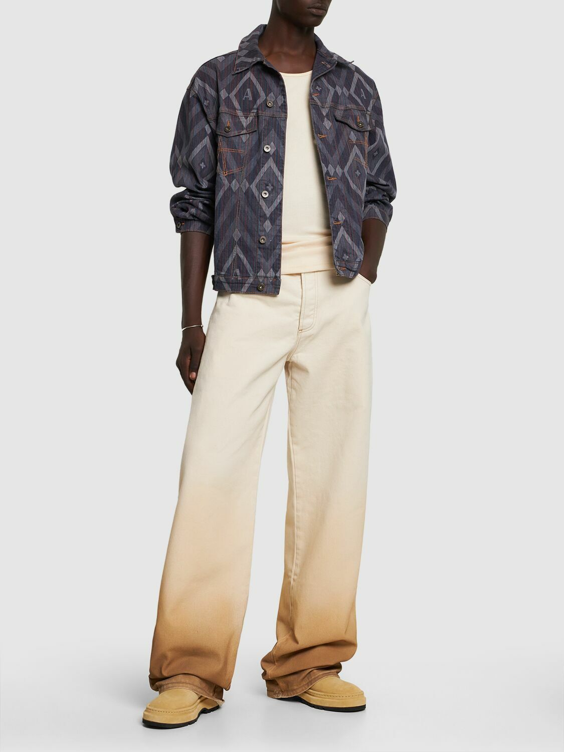 AHLUWALIA - Signature Printed Denim Jacket