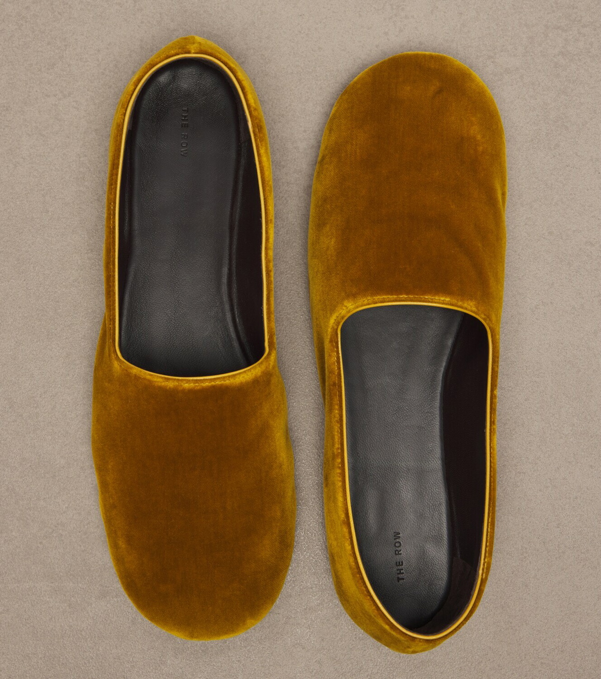 The Row Ponti velvet slip-on shoes