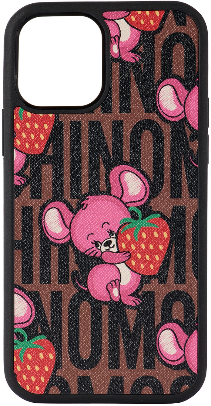 Photo: Moschino Brown Graphic iPhone 12/12 Pro Case