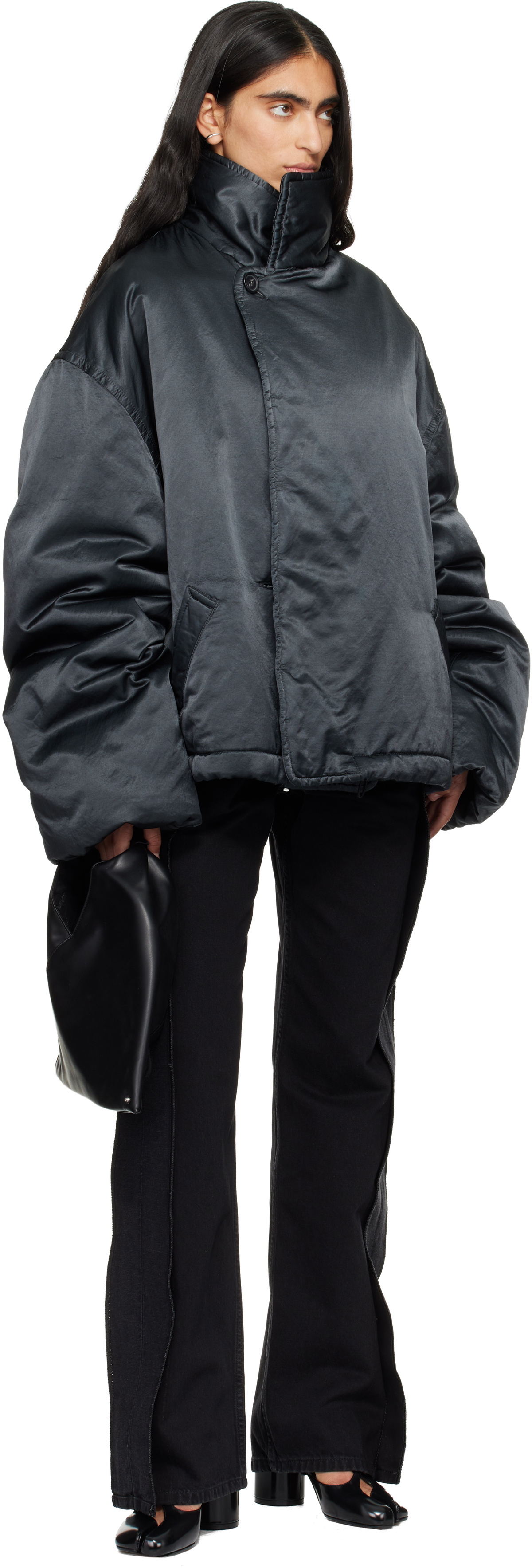MM6 Maison Margiela Black Oversized Padded Jacket