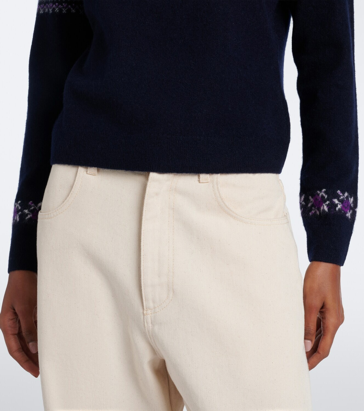 Vince Fair Isle floral cashmere sweater