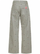 KENZO PARIS - Relaxed Striped Cotton Denim Jeans