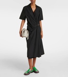 Loewe Gathered cotton poplin wrap dress
