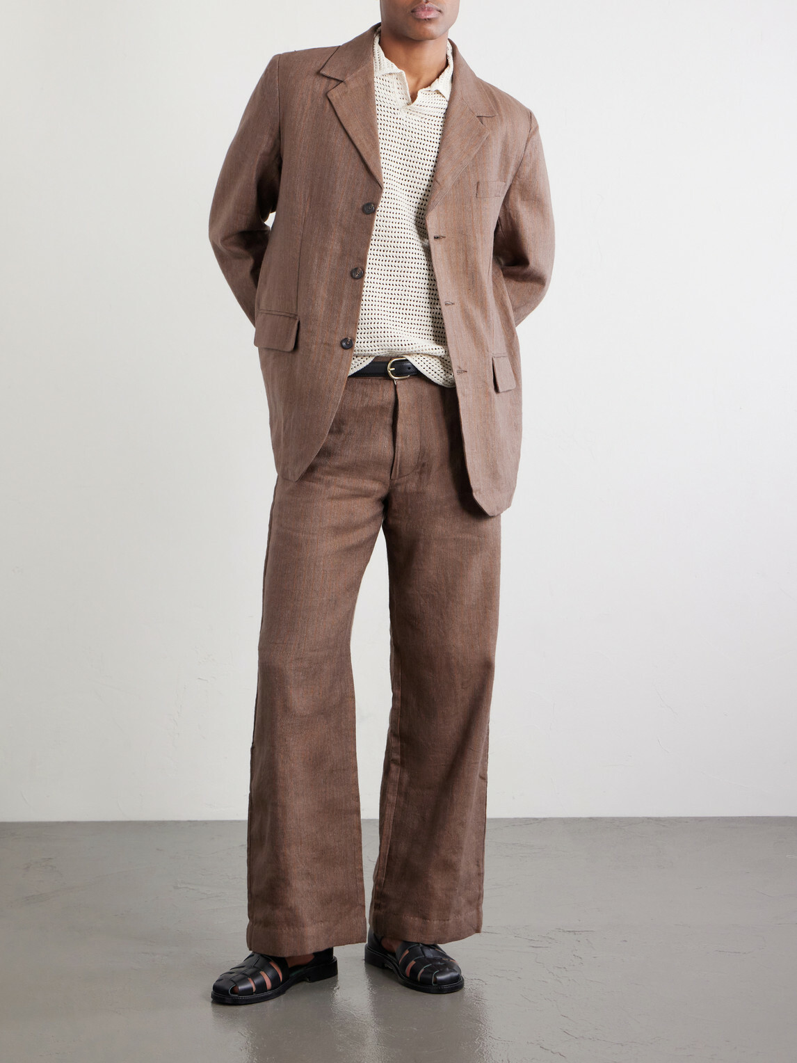 Kartik Research - Linen and Wool-Blend Suit Jacket - Brown