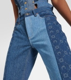 Marine Serre - Moonogram patchwork straight jeans