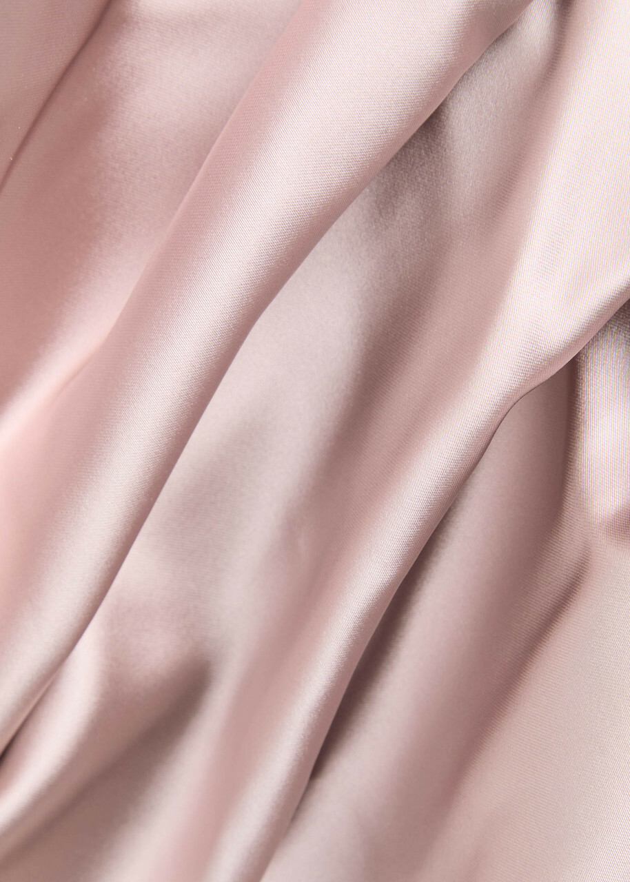 Talbot Runhof Gathered Satin Midi Dress Light Pink