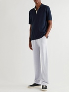 Mr P. - Contrast-Trimmed Merino Wool Polo Shirt - Blue