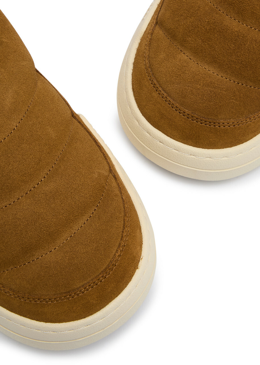 Moon Boot Park Quilted Panelled Suede Sneakers Tan