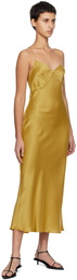 Silk Laundry Yellow Deco Rouleau Maxi Dress